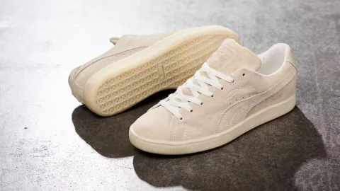 No time for waste (Pas de temps pour le gaspillage) : PUMA teste une version RE:SUEDE biodégradable de ses baskets les plus emblématiques