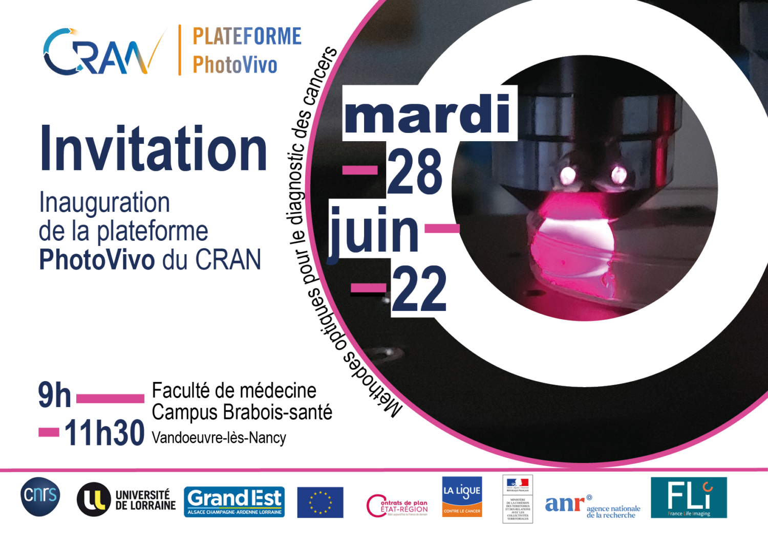 Inauguration de la plateforme PhotoVivo : recherche appliquée au développement de méthodes optiques cliniques innovantes en cancérologie