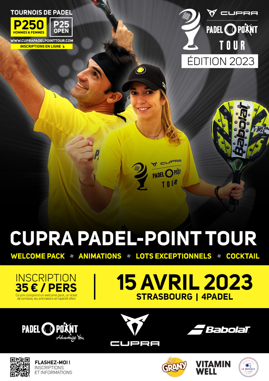 Le CUPRA PADEL-POINT TOUR sera à Strasbourg le samedi 15 avril !