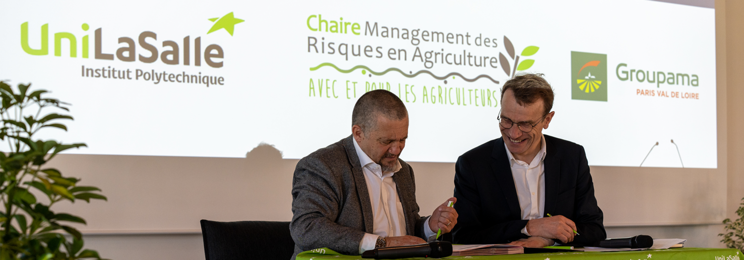 UniLaSalle et Groupama Paris Val de Loire renouvellent la chaire Management des risques en Agriculture : une production de savoirs nouveaux 