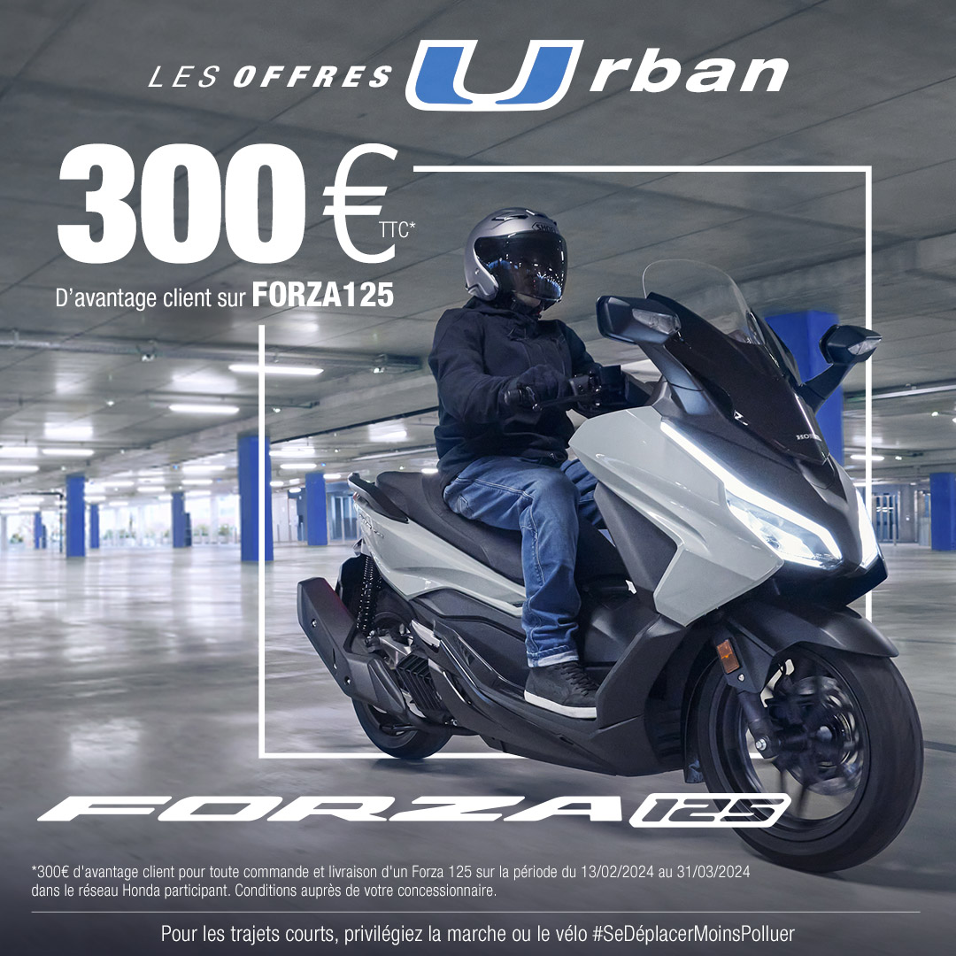 Offres exceptionnelles U-RBAN sur le scooter Honda Forza 125