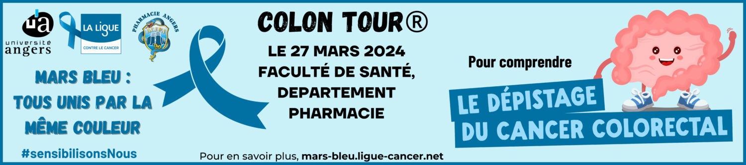 Université d'Angers : Le Côlon Tour ® fait étape à la Faculté de Santé à l'initiative de l'association des étudiants de pharmacie.
