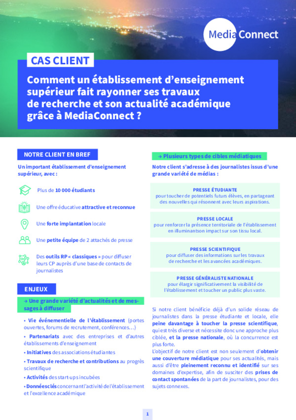 Cas Client Enseignement superieur