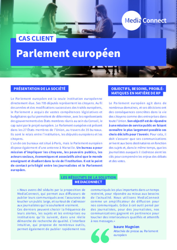 Cas Client parlement Europeen