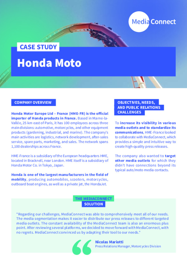 Cas Client Honda Moto V EN