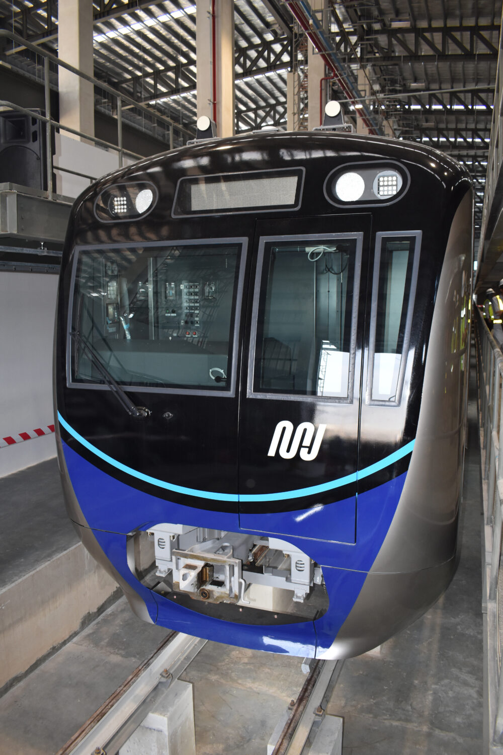 Nouveau materiel roulant des transports en commun rapides de Jakarta MRT le 12 avril 2018.