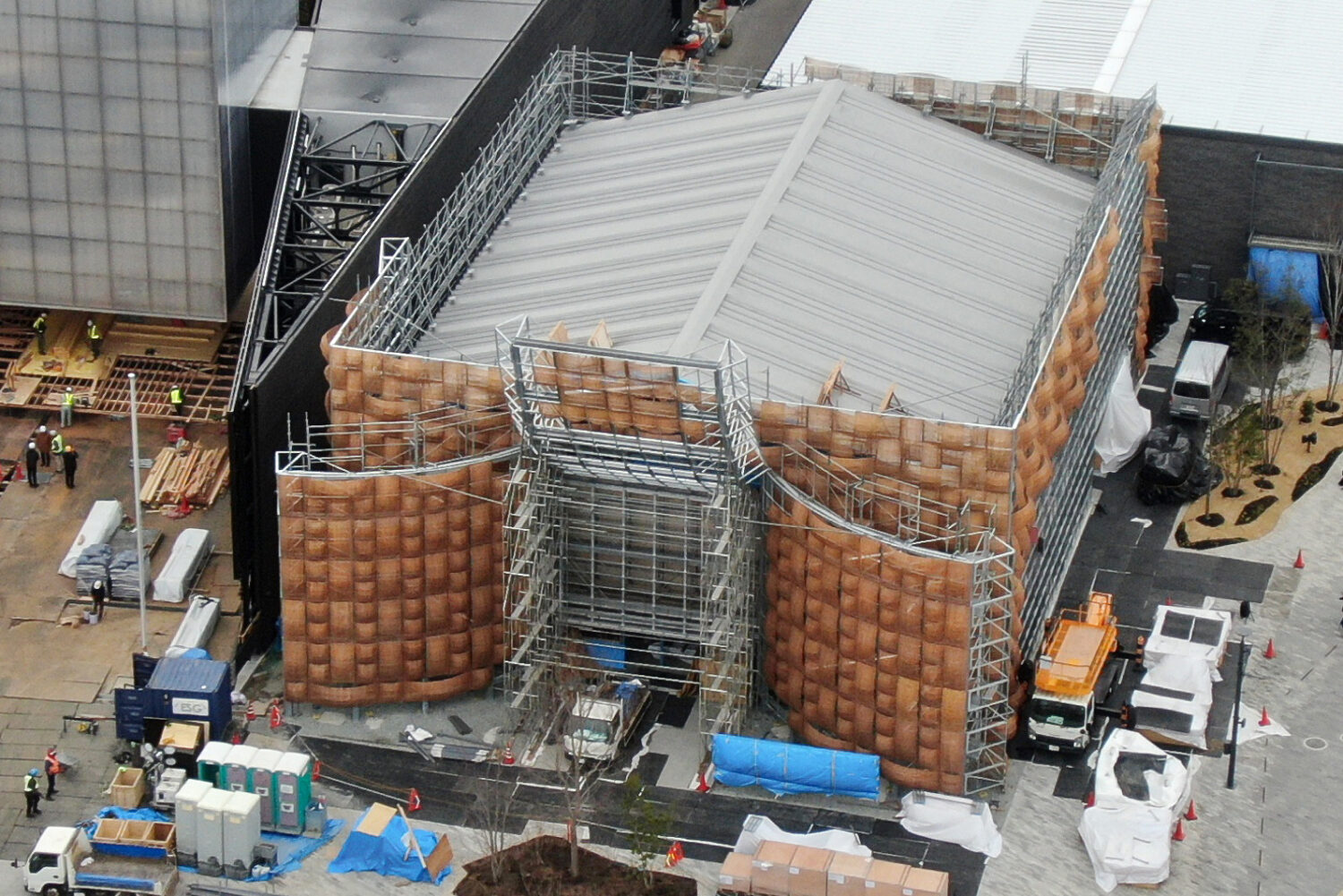 The Philippines Pavilion being prepared to be exhibited at Expo 2025 March 6 2025 in Konohana Osaka City Photographed using a drone.