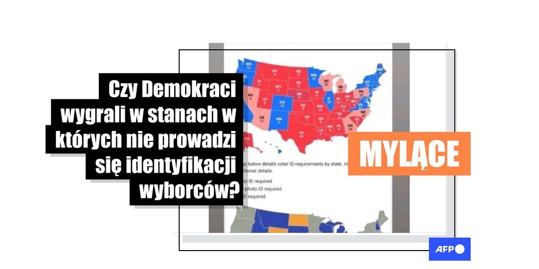 [FACT-CHECK] - Krążąca w sieci mapa z wynikami wyborów w USA z podziałem na identyfikację wyborców wprowadza w błąd