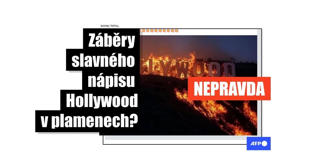 [FACT-CHECK] - Virální snímky hořícího nápisu Hollywood jsou falešné