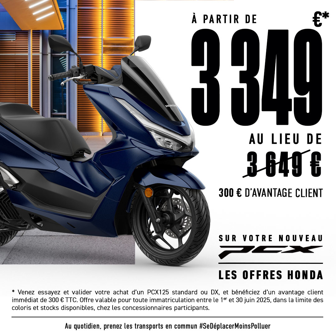 Honda dynamise son offre sur le PCX125 pour Juin : remise exceptionnelle et financement facilité