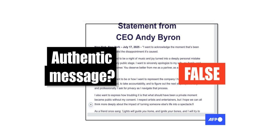 [FACT-CHECK] ‘Fake’ Astronomer CEO statement circulates after viral Coldplay concert video