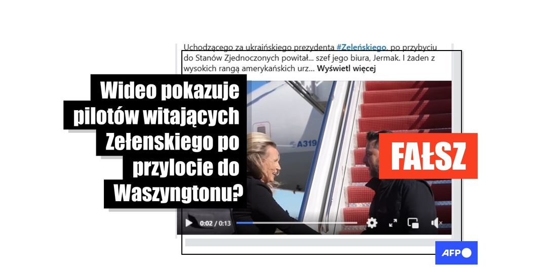 [FACT-CHECK] Zełenski był witany w Waszyngtonie przez przedstawicieli rządowych i wojskowych USA i Ukrainy, a nie przez swoich pilotów