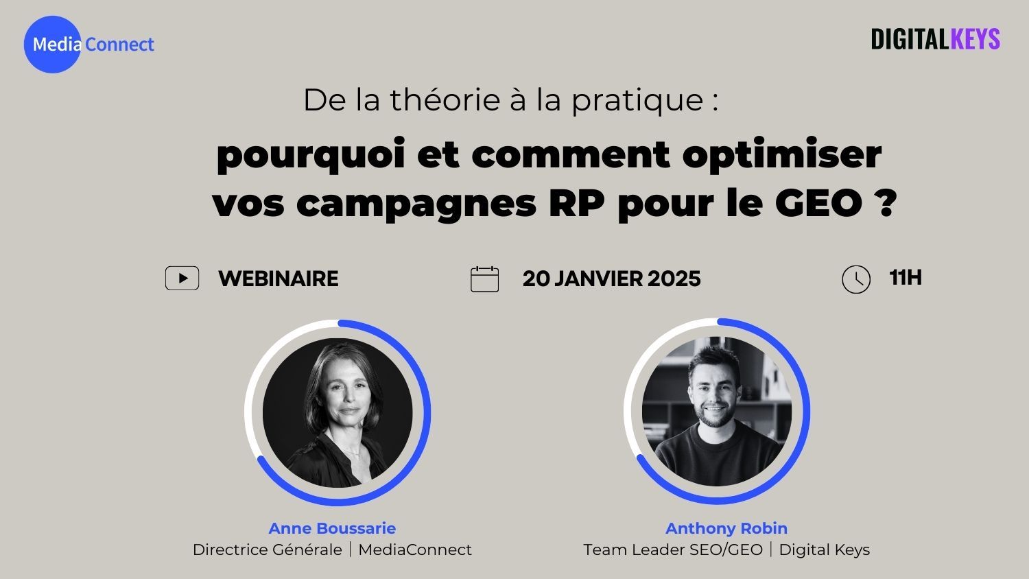 Webinar MediaConnect - De la théorie à la pratique : pourquoi et comment optimiser ses campagnes RP pour le GEO ?