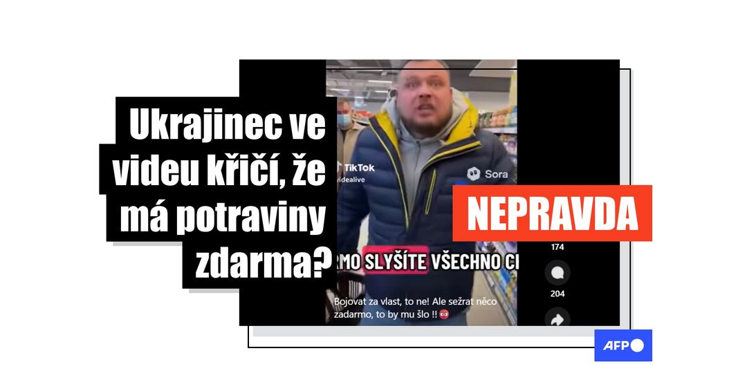 [FACT-CHECK] Video, v němž Ukrajinec křičí v obchodě, že má potraviny zdarma, vyrobila umělá inteligence