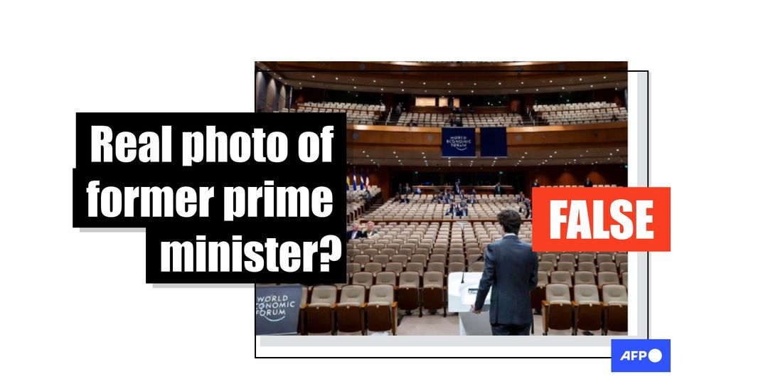 [FACT-CHECK] Image of Trudeau speaking to empty WEF hall is AI-generated