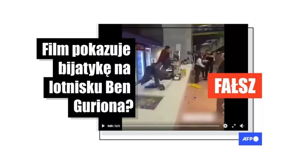 [FACT-CHECK]  Film pokazuje sceny w kinie w Jerozolimie w 2025 roku a nie starcia na lotnisku Ben Guriona w 2026 roku