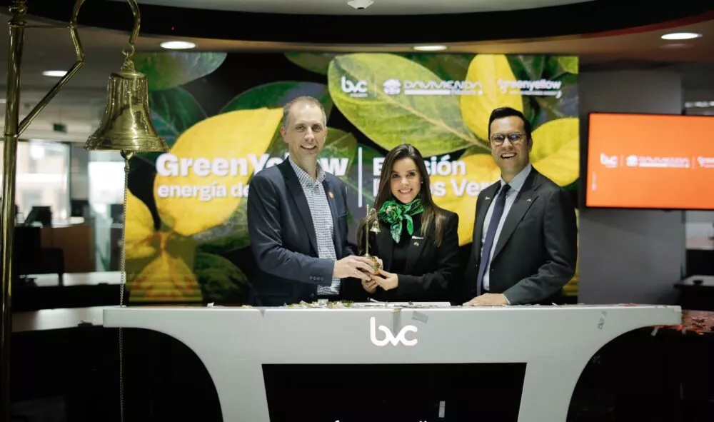 GreenYellow sonne la cloche de la Bourse colombienne avec sa première émission de Green Bonds en Colombie : 144 milliards de COP (  ̴39 M€)